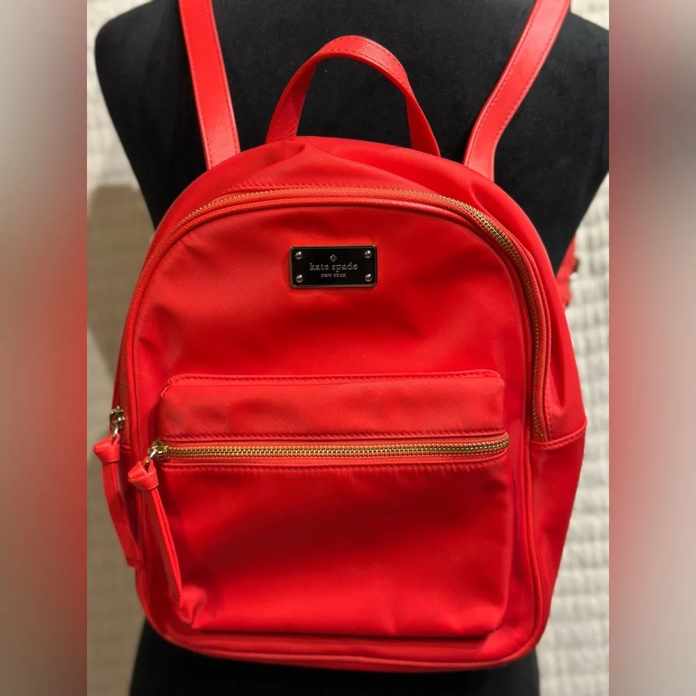 Kate Spade Red Wilson Road Small Bradley Water Resistant Backpack Bag WKRU4717